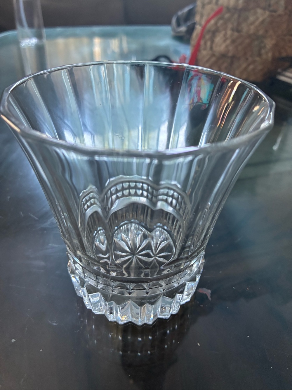 Pressed Glass Tumbler - Clear Scalloped Pattern